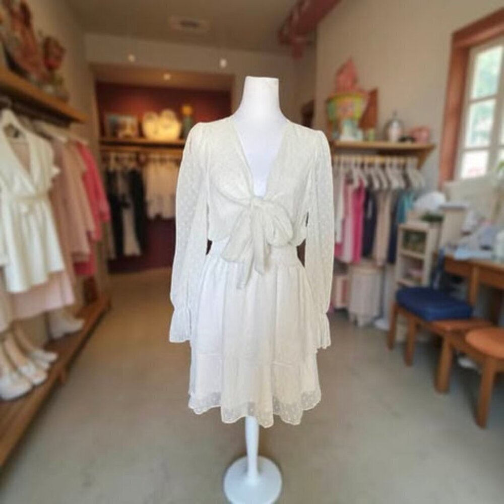 WHITE RUFFLE DRESS - Picture 2 of 4